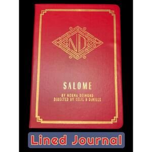 Salome Norma Desmond DeMille Notebook Red Gold Pages Silk Bookmarker